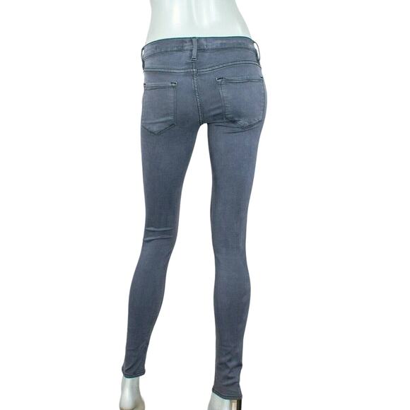 FRAME Denim Le Skinny de Jeanne Jeans in Gray Squid ink Women's size 24 - Picture 4 of 9
